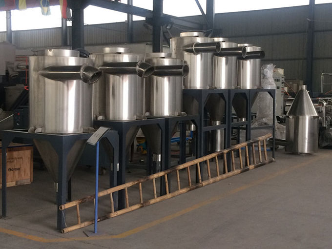 500 Kg/H δίδυμα μπουκάλια νιφάδων μηχανών PP εξωθητών παραγωγής ανακυκλώνουν την κατασκευή της μηχανής
